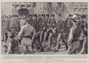 The Parade of United States Troops in Malta on their Way to the Philippines